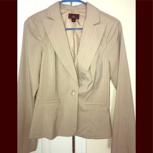 Iz Byer Tan Pin Stripe Suit Blazer